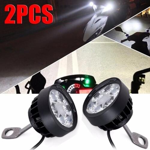 2Pcs 6LED Motorcycle Headlight DRL Spotlights Super Bright LED Lamp Fog Light 2019
