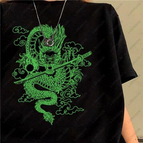 Streetwear hip hop Chinese dragon print T-shirt Ulzzang Harajuku vintage New summer fashion loose casual chic women top Clothing