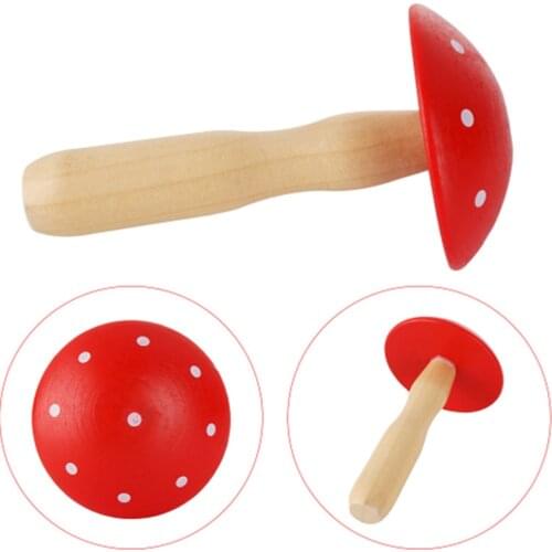 1 Piece Cute Small Mushroom Wooden Hand Sewing Tools Solid Wood Patching Tool Sew Accessories With Thread