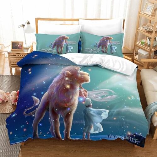 3D Digital Leo Duvet Cover Sets Twelve Constellations Kids Bedding Set Blue Star Comforter Quilt Queen Size Cute Home Textiles