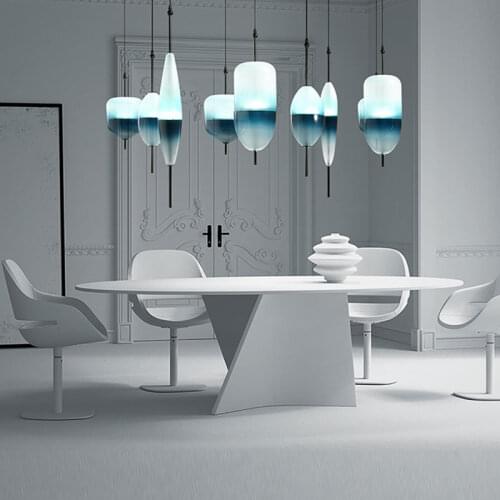 Creative teardrop green pendant light Modern LED art deco Nordic white hanging lamp for living bedroom kitchen