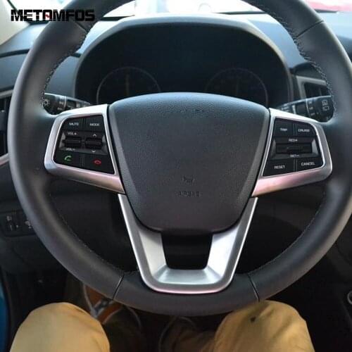 For Hyundai Cantus Creta ix25 2014-2017 2018 2019 Matte Steering Wheel Cover Trim Decoration Frame Inner Accessories Car Styling