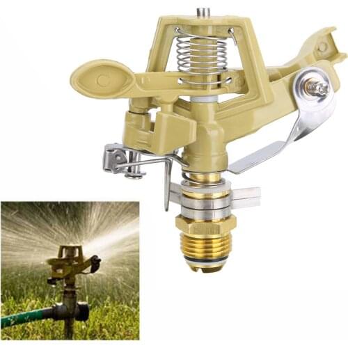 Metal Lawn Irrigation Spray Head 360 Degree Adjustable Rotating Sprayer Impulse Spike Water Watering Sprinkler