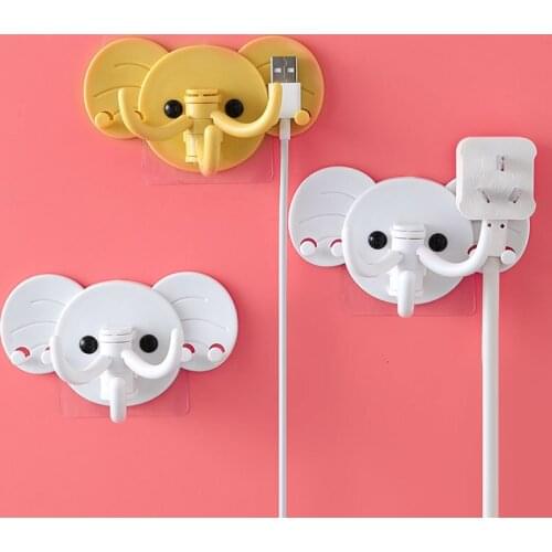 Multifunctional elephant rotating powerful hook kitchen punch-free plug storage rack door back seamless nail-free sticky hook