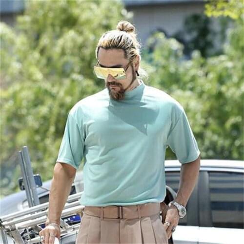 Summer mens large solid round neck loose casual with short sleeve T-shirt fashion half sleeve Sweatshirt