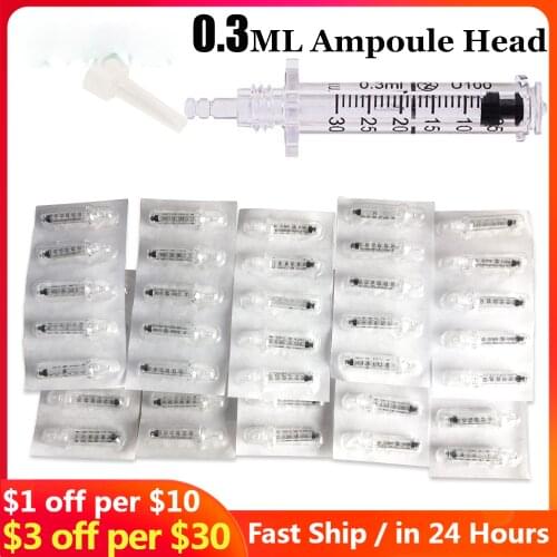 0.3ml Disposable Sterile Ampoule Head for Hyaluron Pen Lip Filler Lifting Hyaluronic Acid Gun Atomizer Anti-wrinkle