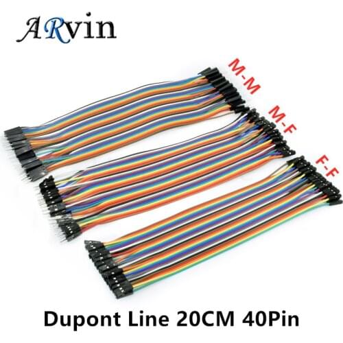 40pcs Dupont Line 20CM 40Pin Male to Male + Male to Female and Female to Female Jumper Wire Dupont Cable for Arduino DIY KIT