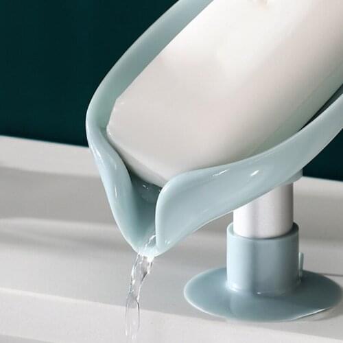 M89B Punch-free Drain Soap Box Bathroom Plastic Suction Cup Soap Rack Kitchen Dishcloth Storage Holder Prevent Stagnant Water