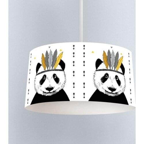 King Panda White Boy Printing Patterned Kids Baby Room Bedroom Light Pendant Lamp Chandelier