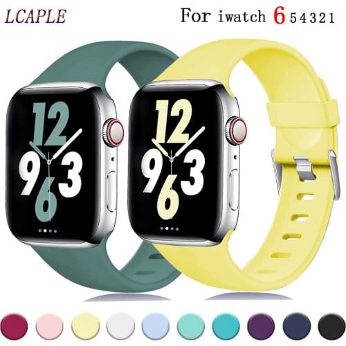 Silicone band For Apple Watch band 44mm 40mm smartwatch Accessories bracelet iWatch band 6 3 5 4 se 38mm 42 mm strap