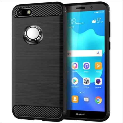 For Huawei Honor 7A Prime Case Luxury Brushed Carbon Fiber Case For Huawei Honor 7A Prime Magnetic Ring Holder Cover Case