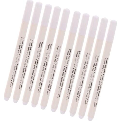 Fityle 10Pcs DIY Air Erasable/Water Soluble Pen Temporary Marking for Fabric Cloth White