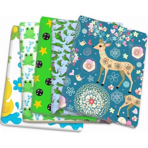 Reindeer Frog Polyester Cotton Patchwork Sewing Quilting Fabrics Needlework Material DIY Cloth,1Yc14025