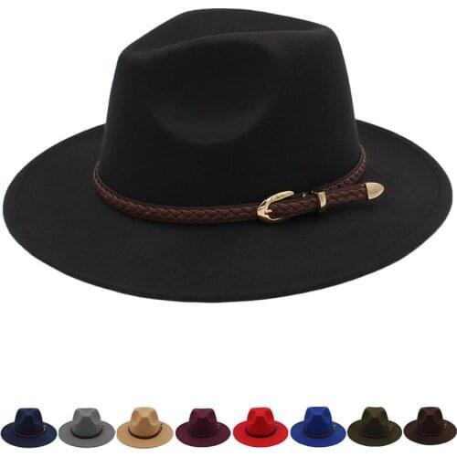 Woollen hat for autumn and winter travel womens British hat for sunscreen and warmth Shanghai beach parent child mens Panama