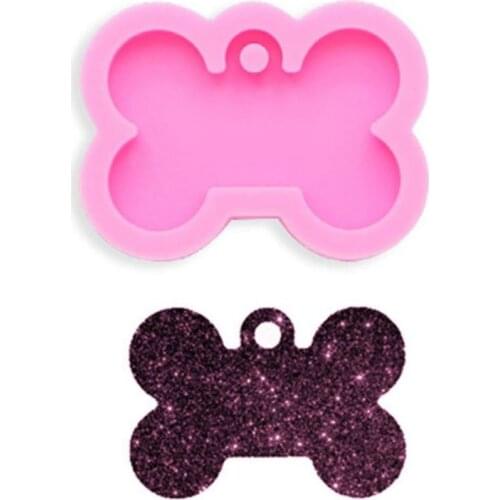 5Pcs Silicone Bone Shape Pendant Resin Mold DIY Dog Tag Keychain Resin Mold Christmas New Year Decorations Gifts