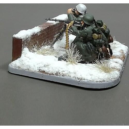 1 / 72 soldier scene accessories model World War II German winter elite heavy machine gun group
