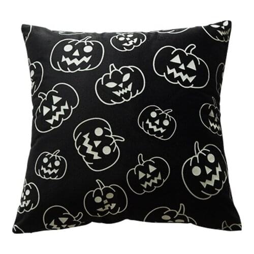 10 Pcs Glow In The Dark Halloween Theme Luminous Cushion Pillow Cover Pumpkin Witch Decoration Cushion Covers Pillow Cases Home