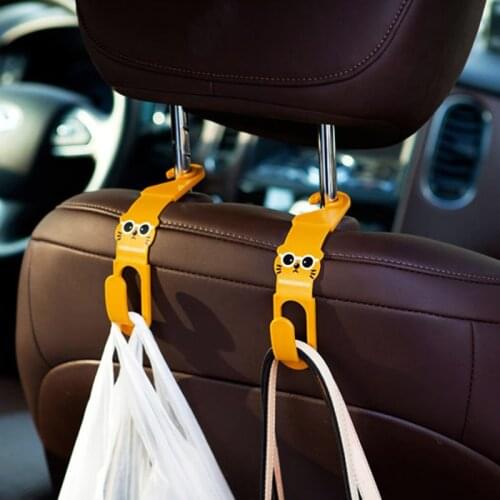 2pcs/lot Multi Use Universal Car Back Seat Headrest Hanger Holder Hook for Bag Purse Cloth Grocery Storage Auto Fastener Clip