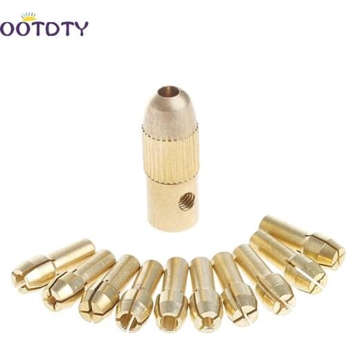 3.17mm+10Pc 0.5-3.2mm Micro Twist Hand Drill Kit Chuck Electric Drill Bit Collet