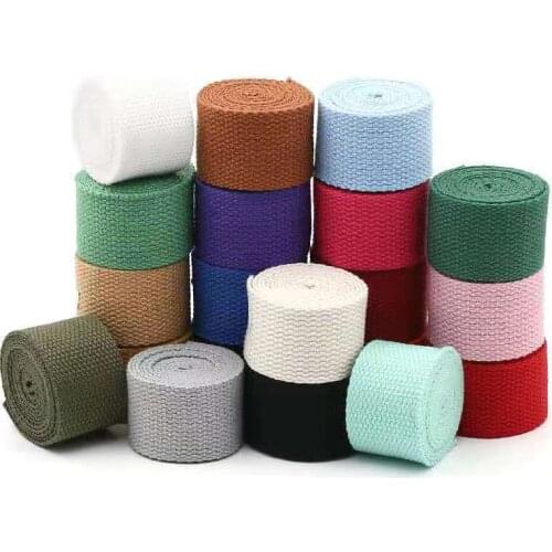 3 Meters Wide 2.5cm/3.2cm/3.8cm Cotton Canvas Webbing Ribbon Sewing Bag Strap Binding Tape for Backpack Accessories Craft