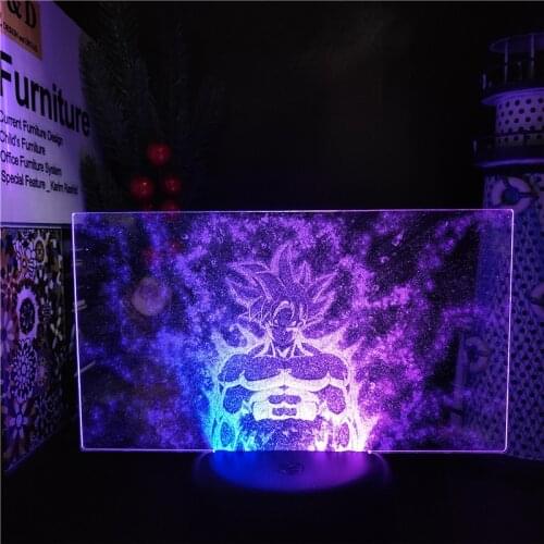 3D Lamp Ultra Instinct Goku Dragon Ball Z Migatte No Son Goku Anime Figure LED Lampara Home Decoration Lights DBZ Lights Decor