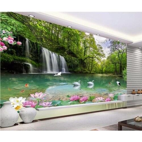 Custom photo papel de parede 3D wallpaper 5D 8D natural scenery landscape lake view HD fairyland background wallpaper
