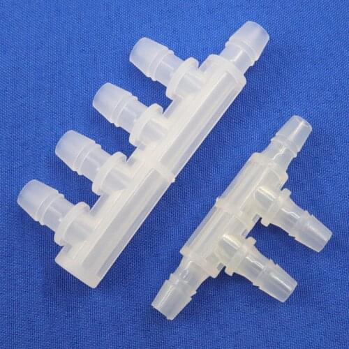 5pcs/lot 2.4~7.9mm Food Grade PP Side 4ways 5ways Hose Connectors Aquarium Fish Tank Adapter Air Pump Aerator Pagoda Joints