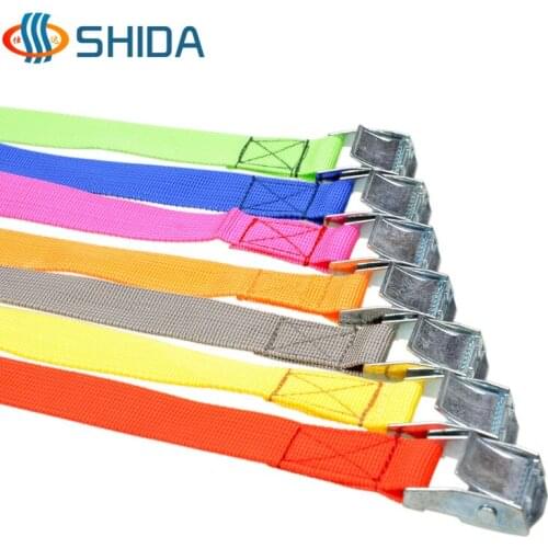 5pcs 2cm*50cm-150cm Colorful Ratchet Tie Down Belt Luggage Bag Lashing PP Webbing Strap With Metal Buckle,Fixed Cargo Retractor