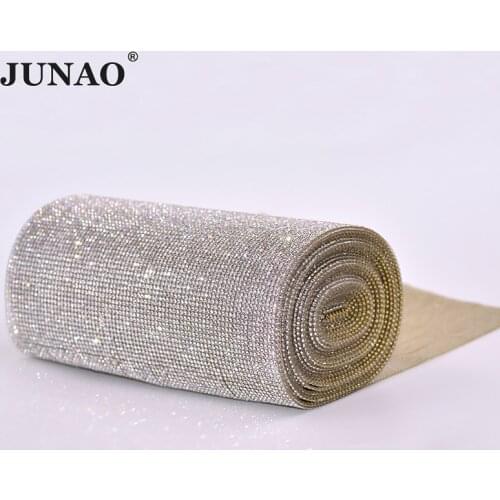 5 Yard*24cm Clear Rhinestones Chain Trim Bridal Applique Glass Strass Mesh Crystal Beads Banding For Wedding Dress Home Decro