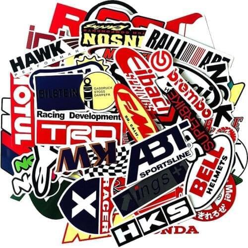 50pcs Car Sticker Cool Motorcycle Skateboard Laptop Luggage Bike Boat Guitar Bumper Sticker Bomb Styling JDM Vinyl Decals DIY
