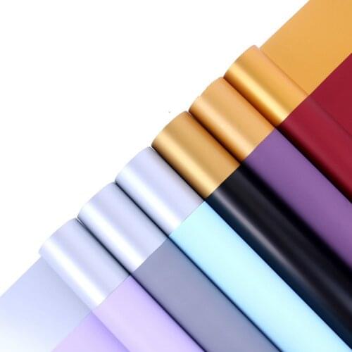 60*60cm 20pcs/lot Golden Silver Flower Wrapping Paper Bouquet Floral Gift Packaging Material Package Waterproof Flower Paper