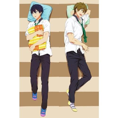Anime Free!Iwatobi Swim Club Haruka Nanase & Makoto Tachibana Otaku Dakimakura Gifts Bedding Hugging Body Pillow Case 150x50 CM