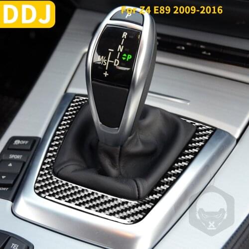 Car Real Carbon Fiber For Automatic Gear Panel Gearbox Surround Trim Sticker Accessories For BMW Z4 E89 2009-2016 Roadster