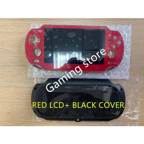 Free shipping Original new for psvita for ps vita psv 1000 lcd screen assembled red + back cover black WIFI or 3G version