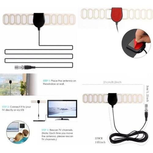 25 Miles Range HD Digital Indoor Amplified TV Antenna HDTV TVFox VHF UHF DVB TV Male HDTV Antenna
