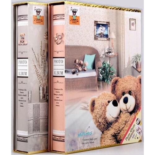 New Arrival 7 Inch Photo Album Interleaf Type 200 Sheets Cute Cartoon Bear Photograph Holder Storage Scrapbook Picture Case Gift