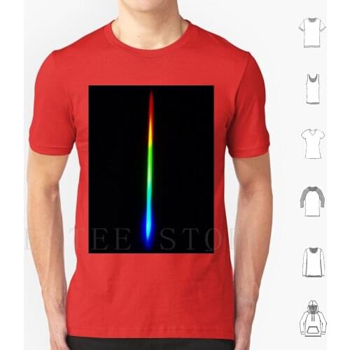Spectrum T Shirt Print Cotton Light Light Art Spectrum Diffraction Grating Dark Rainbow Physics Glow Cover Transition Pride