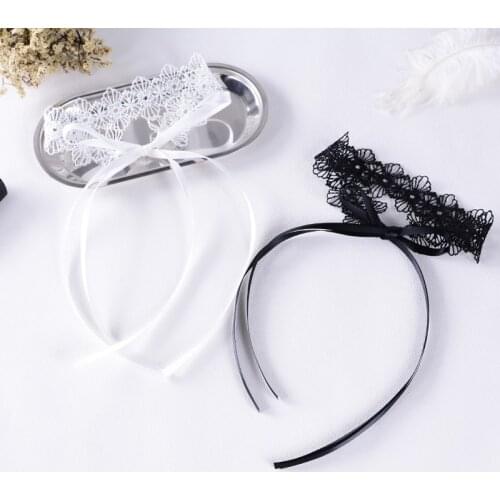 Gothic Sexy Black White Lace Flower Choker Necklace for Women Fashion Long Ribbon Bowknot Necklaces Collares 2019 Jewelry FS08