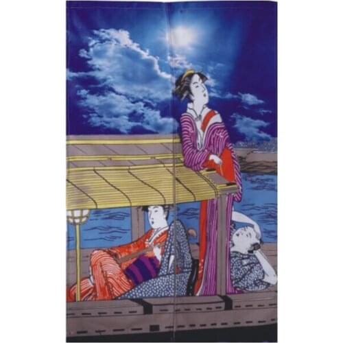 Customized Accept) Korea/Japan/China Sushi Restaurant Kitchen Hanging Doorway Cloth Curtain-Beauty(85x140cm)