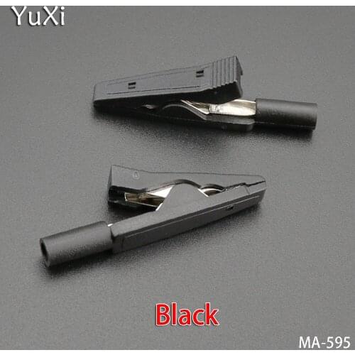 YuXi 2PCS/lot Insulated alligator clip directly inserted into the probe or 2mm plug medical electrode clip Connector test clamp