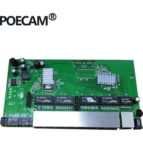 2020 9 port gigabit poe switch module 10/100/1000Mbps IEEE802.3af/at 48V-56V active switches max output power 30W HD ip camera