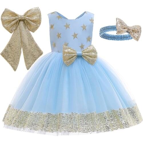 Toddler Girl Sequins Lace Bow Princess Dress Summer Girls Wedding Birthday Party Dress Kids Dresses For Girls vestido infantil