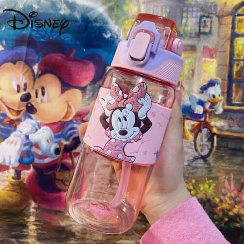 Disney Summer Kids Plastic Straw Cup Convenient Large Capacity Kettle to Prevent Students from Dropping Straight Drinking Cup