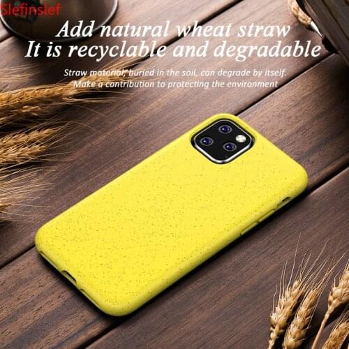 Nature Wheat Straw Matte TPU Drop Protection Phone Case for IPhone 6 7 8 Plus X XR XS 11 Pro Max Yellow Red Black Back Cover