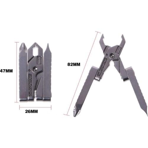 6 in 1 Multi - function Outdoor Tool Clamp Mini - pliers Micro Multitool Keychain Portable Folding Tool EDC Equipment Pocket