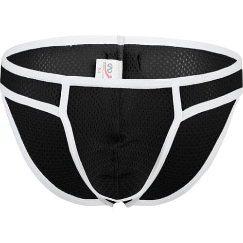 Fashion Men Underwear Briefs Transparent Net Mesh Sexy Bikini Briefs Bulge Pouch Underpants Low Waist Male Panties
