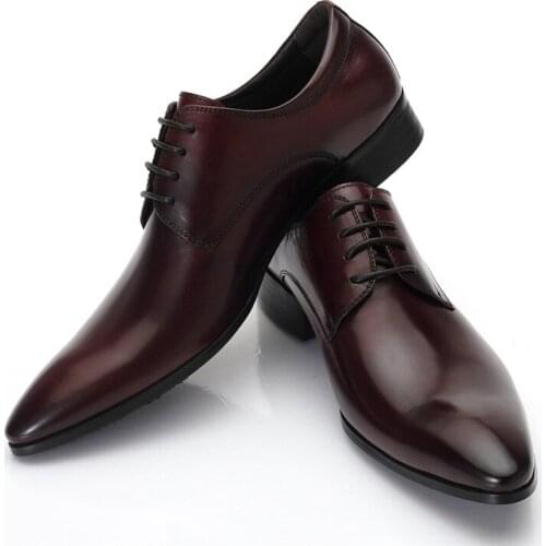 New Arrivals Men Dress Shoe Genuine Leather Designer Oxford Shoe for Men Formal Wedding Office Brogue Business Shoes Black Brown