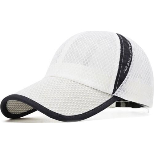 Men Women Summer Quick Dry Mesh Baseball Cap Solid Color Breathable Lightweight Outdoor Sport Running Tennis Adjustable Peaked H