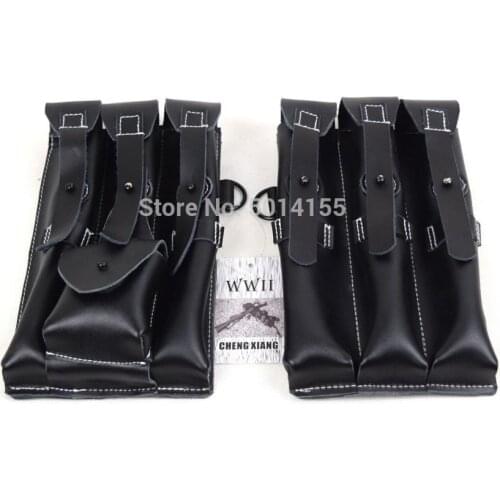 WWII German MP40 MP38 Ammo Pouch Leather Black