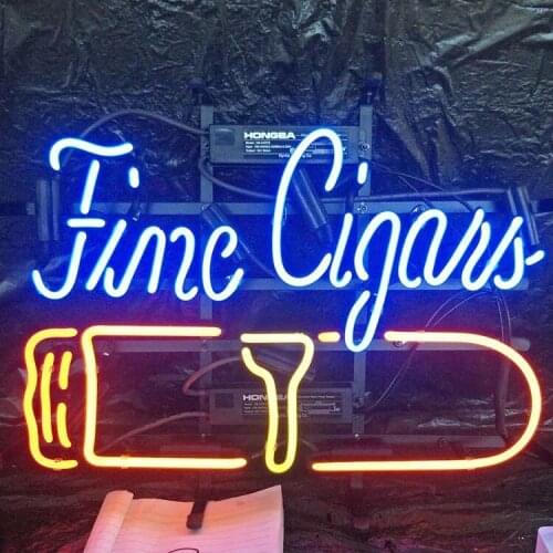 Neon Sign For Fine Cigars Lamp real glass tubes resterant decorate light Home Display Advertisement Sign Lighting Neon Lamp Bulb